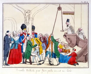 Franciaország három rendje az Aix en Provence városházán őrzött festmény szerint. Karikatúra a három rend egyenlőtlenségéről az 1789-es forradalom után.