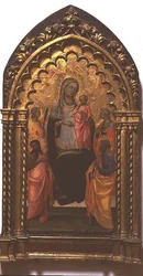 Madonna és a gyermek szentekkel (tempera a panelen)