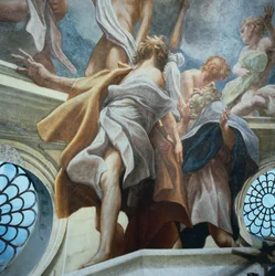 Antonio Allegri Da Correggio (1489-1534) apostol figurája, a pármai székesegyház kupolájának freskóinak részlete