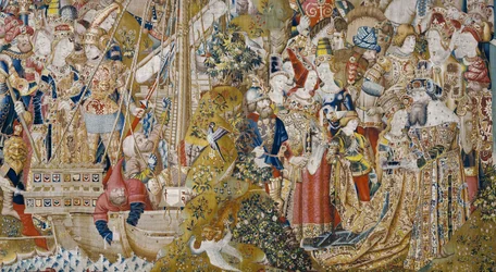 A trójai háború: Helen megerőszakolása, 1470 körül (kárpit)