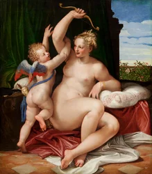 Vénusz lefegyverzi Ámort, 1550-55
