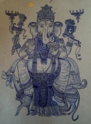 Ganesha meglovagolja Vahana-t.