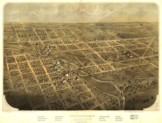 Albion városának madártávlati képe, Calhoun Co., Michigan. LOC 73693419