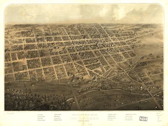 Marshall városának madártávlati képe, Calhoun Co., Michigan. LOC 73693437