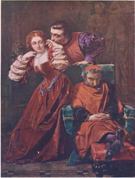 Silvia és Valentine (The Two Gentlemen of Verona) "Ezt a szerelmüket jómagam is gyakran láttam, amikor úgy ítéltek meg, hogy mély álomban vagyok", a William Shakespeare teljes műveiből, J Coker & Co Ltd. (színes litó)