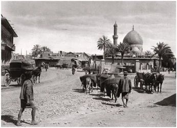 Kilátás az utcára az Északi Kapu felől, Bagdad, Irak, 1925.