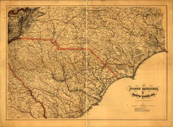 633 600. LC Civil War Maps (2. kiadás), 305a.4 Általános térkép. A térkép elkészítéséhez használt hatóságok a cím alatt vannak felsorolva. Az államok nevei, határai és vasutak pirossal vannak felülnyomva. A leírás a megjelent bibliográfiából származik. ker