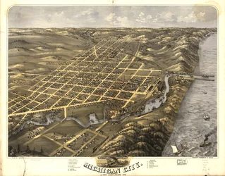 Madártávlatból Michigan City, La Porte megye, Indiana