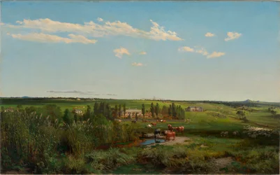 ""Le domaine de Mount Fyans en Australie" (Mount Fyans tanya) Peinture de Louis Buvelot (1814-1888) - 1869 - Olaj, vászon Mérete 58,6x95,3 cm Ausztrál Nemzeti Galéria, Canberra