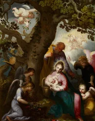 Repülés Egyiptomba - Bloemaert, Abraham (1566-1651) - Olaj, fa - 46x35 - Museo Carmen Thyssen, Malaga