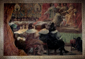 Színházi ábrázolás a 17. században a Chateau de Grosboisban, Abraham Bosse festménye (1602-1676)