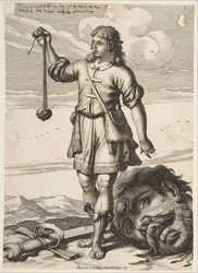 Dávid Góliát fejével, 1651.
