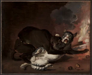 A majom és a macska, valószínűleg 1670-es évek (olaj, vászon)
