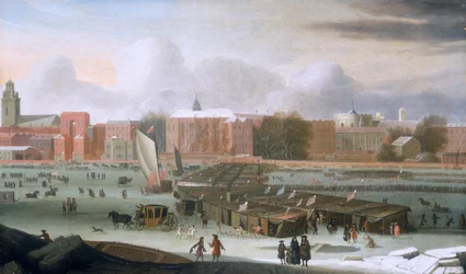 „Frost vásár a Temzén a Temple Stairsnél”, 1684.