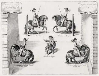Illusztráció egy lovaglási kézikönyvből, metszett Peeter Clouwet (1629-70), 1658