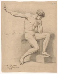 Ülő férfi akt, elölnézet (3. díj, 1805)