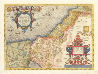 Abraham Ortelius 1573-as Palesztina térképe