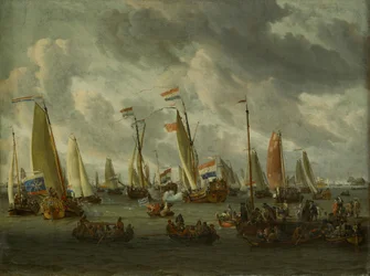 A moszkvai követség tiszteletére rendezett ál-tengeri csata az IJ-en (1697. szeptember 1.)