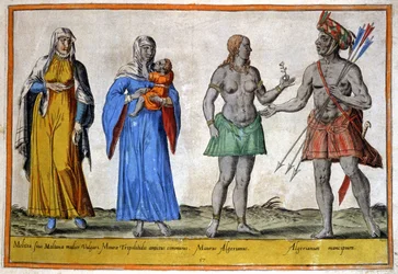 Észak-Afrika őslakosai, 1580 körül (metszet)