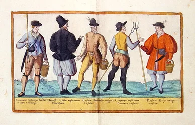 Tizenhatodik századi jelmezek a Kölnben megjelent „Omnium Poene Gentium Imagines”-ből