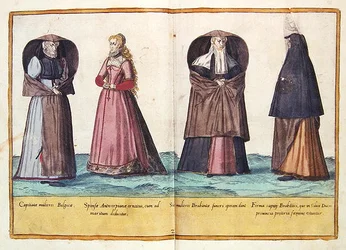 Tizenhatodik századi jelmezek a Kölnben megjelent „Omnium Poene Gentium Imagines”-ből