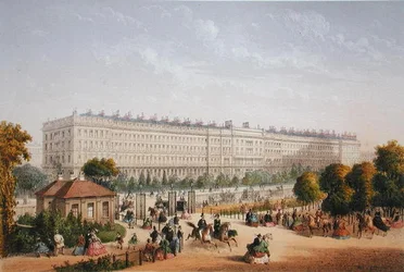 Hyde Park Gardens, 1862 körül (színes litho)