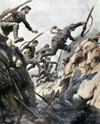 Ortigarai csata (1917. június). A. Beltrame lemeze.