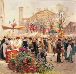 Olaszország, Milánó, Virágbemutató a Piazza Sant