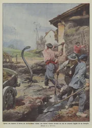 Munkások, akik Aix-les-Bains-ben dolgozva rémülten látják, hogy felállnak maguk elé?