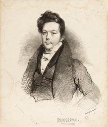Auguste-Mathieu Panseron zeneszerző portréja 1796-1859, 1832.