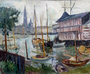 Halászcsónakos tavacska Achille-Emile (Achille Emile) festménye Othon Friesz (1879-1949) 20. századi Le Havre, Musee des Beaux Arts