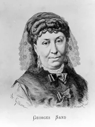 George Sand (Aurore Dupin, Baronne Dudevant) portréja (1804-1876), A. Gilbern