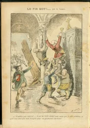 Achille Lemot (1846-1909) illusztrációja a Le Pelerinben, 06.02.25 - Antiszemitizmus, valláshit, katolikus katolicizmus - Egyház és állam szétválasztása, Leltárok/reakciók a leltárokra - Zsidó