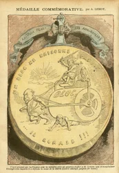 Achille Lemot (1846-1909) illusztrációja a Le Pèlerinben, 26/02/05 - Emlékérem - Szabadkőművesség-ellenesség, Kartotékügy, Baloldali Blokk - Émile Combes (1835-1921), Marianne - Fazék