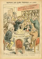 Illusztráció Achille Lemotról (1846-1909) Le Pelerinben, 2007.10.27. - A kemény munka újrakezdése - Antiparlamentarizmus, Éttermi kávézók, Képviselőházi ülésterem, Ballok blokkja, Plate au beurre - Depute - Metafora alimentaire