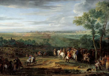Érkezés Lous XIV-ből a Maestricht (a mai Maastricht városa) előtti táborba 1673 júniusában. Adam Francois Van Der Meulen (1632-1690) festménye