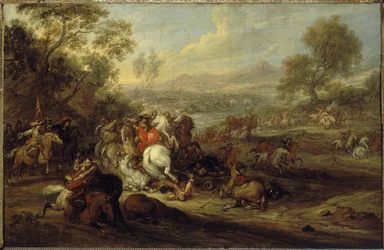 Lovassági sokk vagy lovassági harc, 1652 és 1690 között (olaj, vászon)