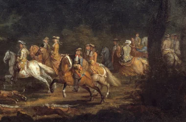 XIV. Lajos királynak van a Részletvadászat. Adam Francois Van Der Meulen (1632-1690) festménye