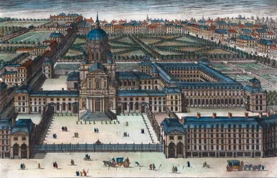 A Val-de-Grace királyi kolostor (Val de Grace), amelyet Ausztriai Anna, Franciaország királynője épített – Adam Perelle (1640-1695) metszet 1660