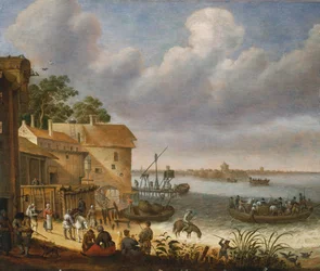 Parasztok a tengerparton komppal