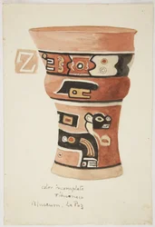 Tiahuanacóból (Tiwanaku), Bolíviából származó váza festménye