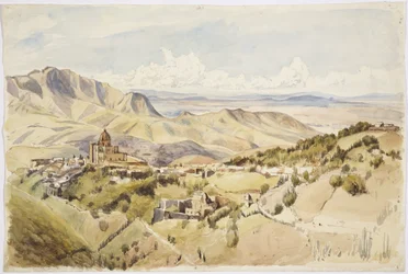 Kilátás Guanajuato közelében, Guanajuato állam, Mexikó (akvarell)