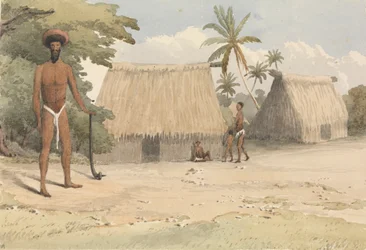 "Feejee fodrászat; Tanoa egyik fiatalabb fiától, 1849. október 7. [Fidzsi]