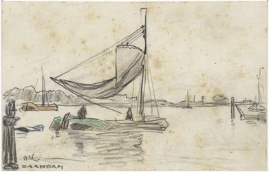Vitorlás hajók a Zaan-on Zaandam közelében