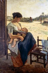 Kismama, Adolfo Tommasi (1851-1933), olaj, vászon