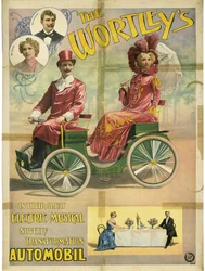 A Wortley-k nagy elektromos zenei újdonságukban, az Automobil, 1896-ban