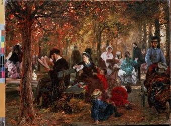 ""Dans le jardin du Luxembourg a Paris"" (In the Jardin de Luxembourg) Peinture d