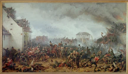 A La Haye Sainte tanya védelme, Waterloo-i csata, Napóleon végső veresége (olaj, vászon)