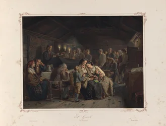 Illusztráció Adolph Tidemand Norske Folkelivsbilleder című könyvéből, kiadta Chr. Tønsberg (Christiania, 1858)