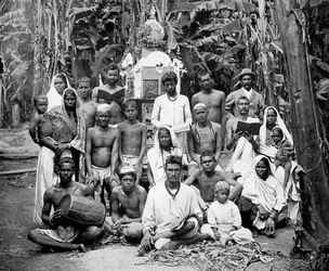 Coolies az istentiszteleten, Jamaica, 1905.